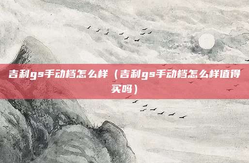 吉利gs手动档怎么样(吉利gs手动档怎么样值得买吗)