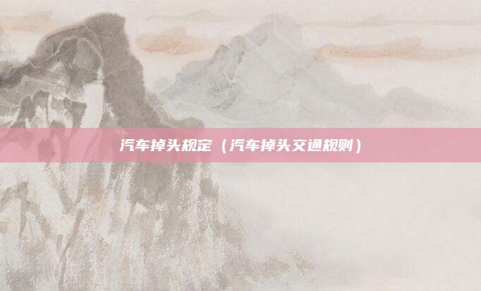 汽车掉头规定(汽车掉头交通规则)