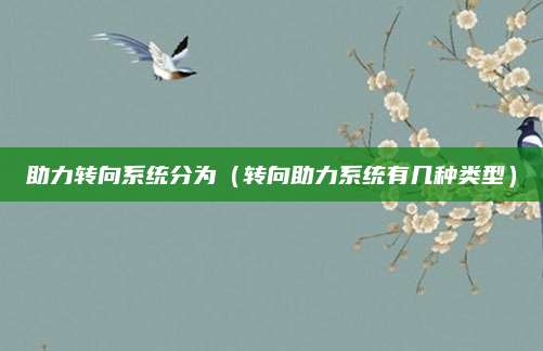 助力转向系统分为(转向助力系统有几种类型)