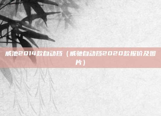 威池2014款自动挡(威驰自动挡2020款报价及图片)