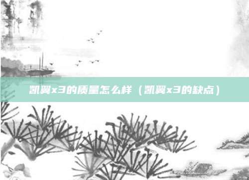 凯翼x3的质量怎么样(凯翼x3的缺点)