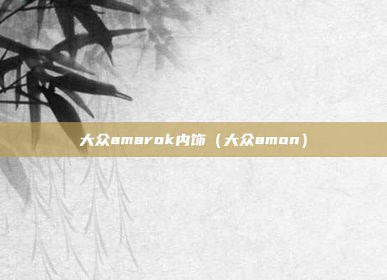 大众amarok内饰(大众amon)