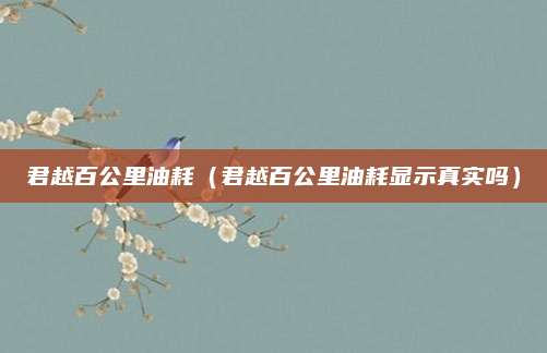 君越百公里油耗(君越百公里油耗显示真实吗)