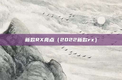 新款RX亮点(2022新款rx)
