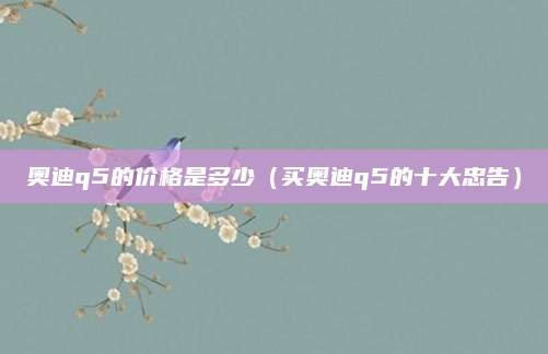 奥迪q5的价格是多少(买奥迪q5的十大忠告)