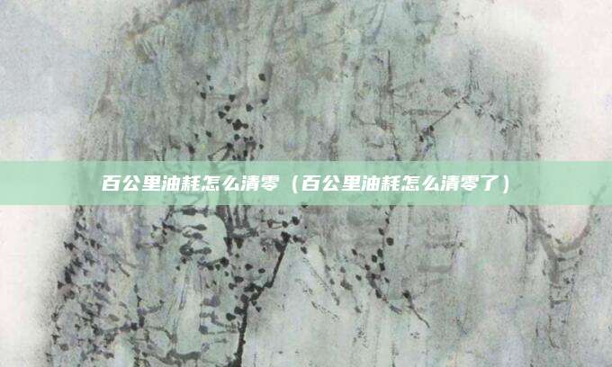 百公里油耗怎么清零(百公里油耗怎么清零了)