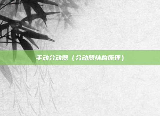 手动分动器(分动器结构原理)