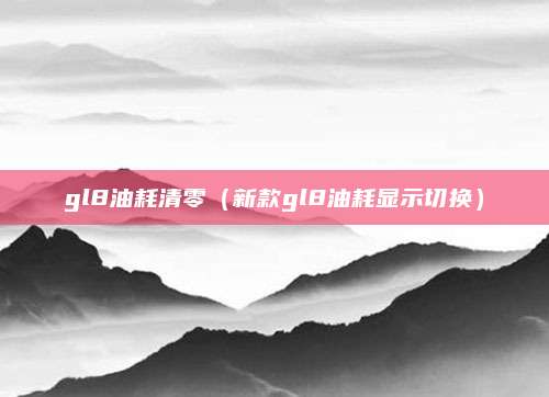 gl8油耗清零(新款gl8油耗显示切换)
