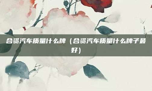 合资汽车质量什么牌（合资汽车质量什么牌子最好）