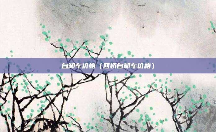 自卸车价格（四桥自卸车价格）