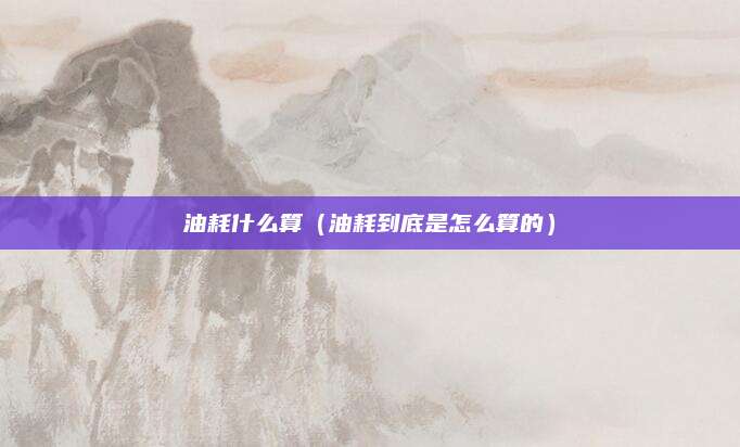 油耗什么算(油耗到底是怎么算的)