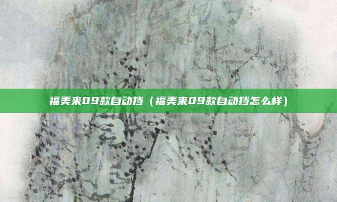 福美来09款自动挡(福美来09款自动挡怎么样)