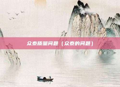 众泰质量问题(众泰的问题)