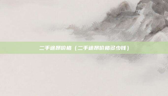 二手途昂价格(二手途昂价格多少钱)