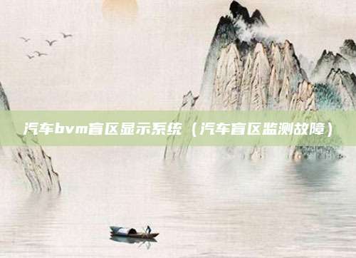 汽车bvm盲区显示系统(汽车盲区监测故障)