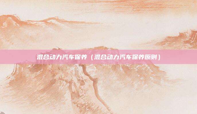 混合动力汽车保养（混合动力汽车保养原则）